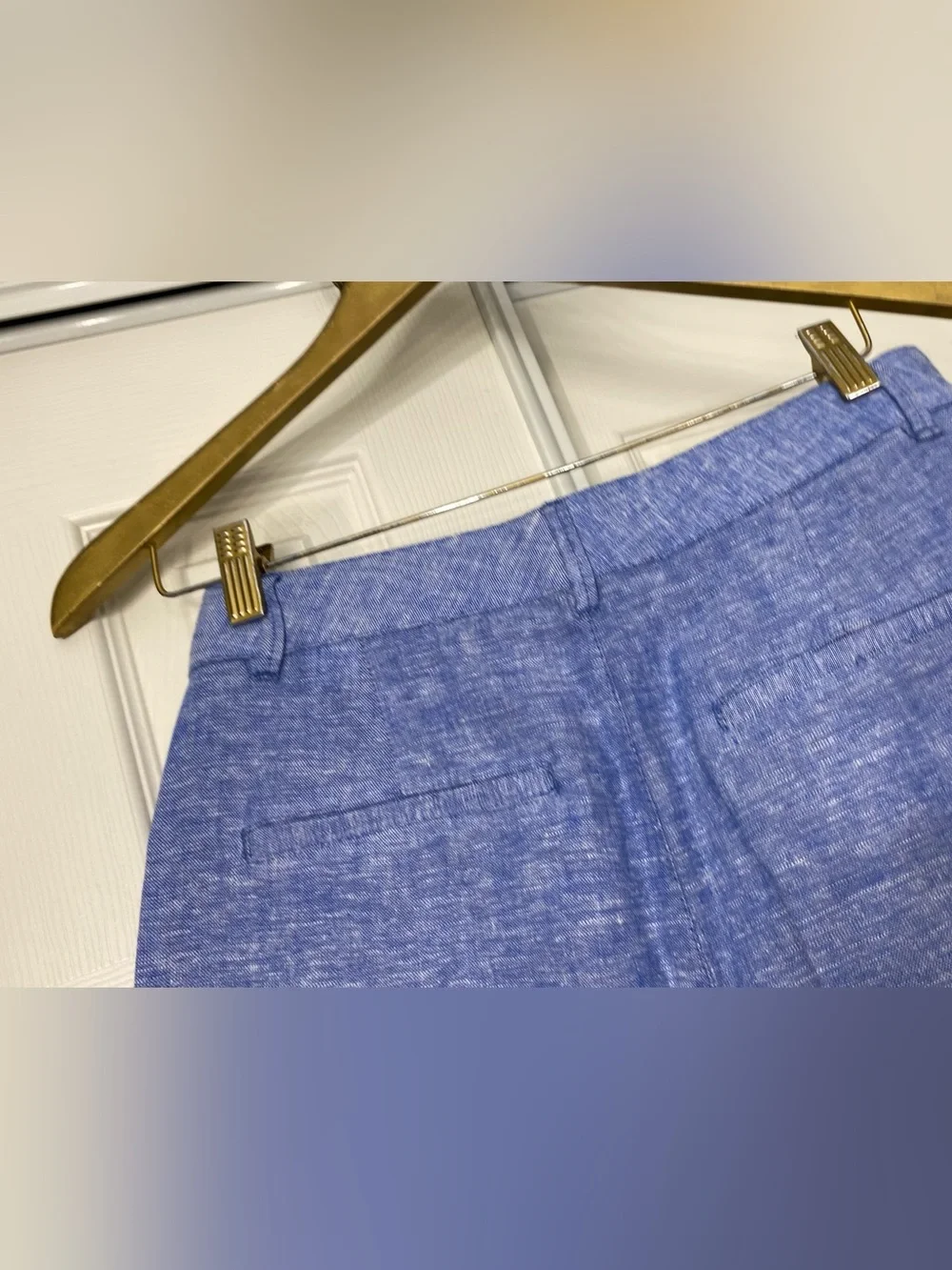 ‼️Linen Zara Wide-Leg Blue Linen-Blend Pants